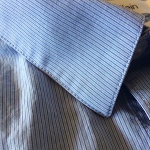 Calvin Klein Dress Shirt Blue Pin Stripe Large
